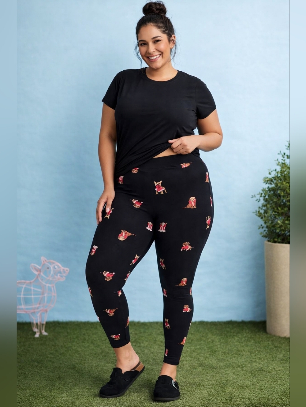 Torrid Black Holiday Dog Print Leggings. NWT - size 3X